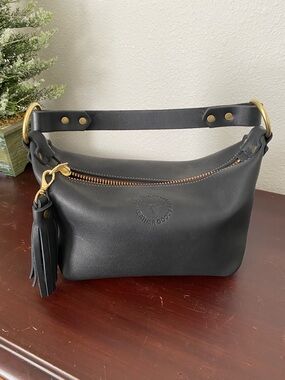 Coastal Hillbilly Friday Bag in black leather.